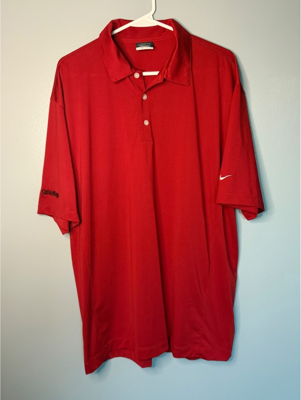Nike Golf Dri-Fit Captain Morgan Red Polo Shirt Large